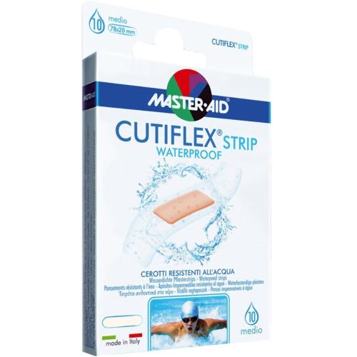 Master Aid Cutiflex Med Waterproof Strips 78x20mm Medium Αυτοκόλλητα Επιθέματα Αδιάβροχα 10 Τεμάχια
